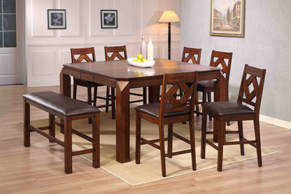 DIAMOND PUB TABLE W/4 CHAIRS AND BENCH
